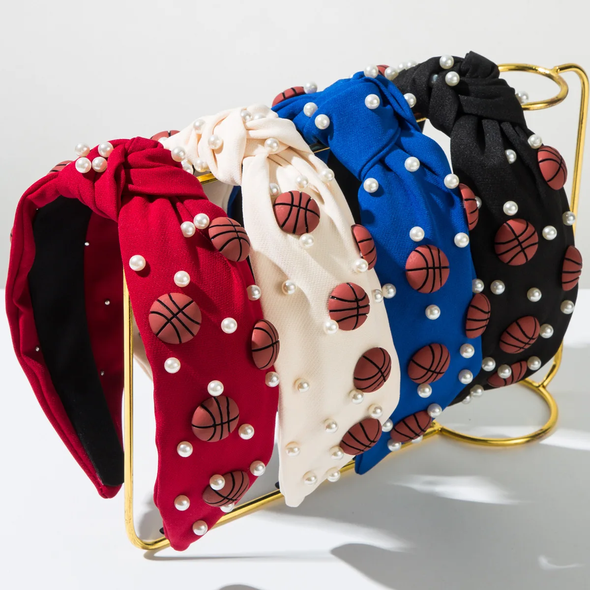 Women Accessories Sale - ที่คาดผมแฟชั่นกีฬาบาสเก็ตบอลประดับมุก สไตล์วัยรุ่น สดใส สำหรับผู้หญิง ลดราคา