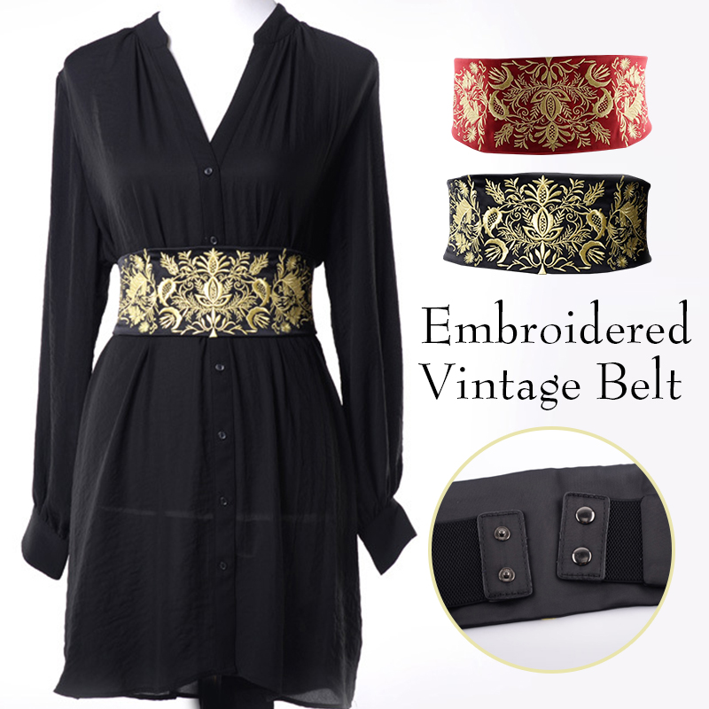 Women'S Kimono Accessories - เย็บปักถักร้อยวินเทจผ้ากว้างเข็มขัดผู้หญิงเข็มขัดเอวยางยืด Cummerbund ญี่ปุ่นกิโมโน Girdle Yukata Obi