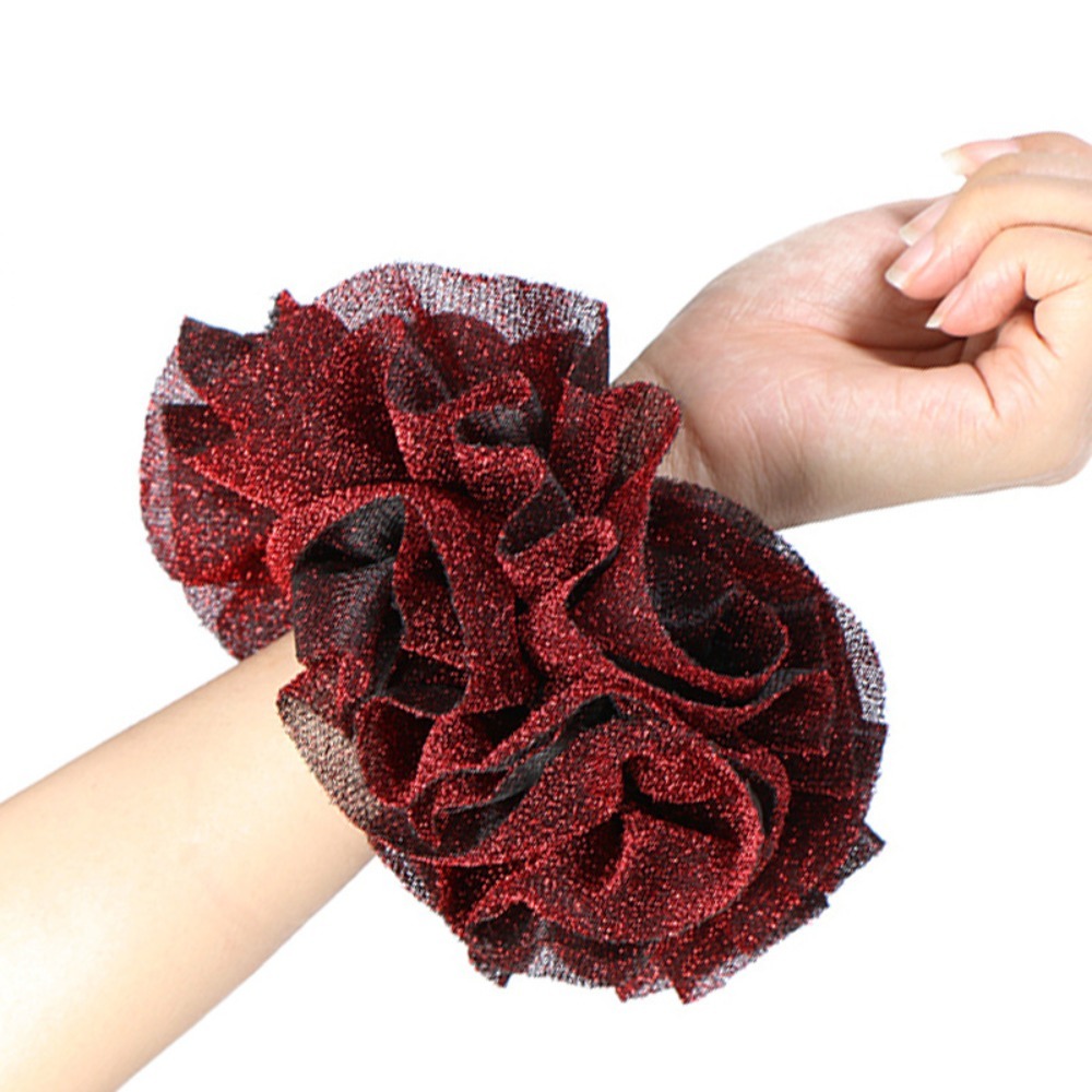 Hair Tie Velvet - ที่คาดผมแบบใหม่ ผ้ารัดผมขนาดใหญ่ ผ้าศิลปะ ยางยืด ยางรัดผมกำมะหยี่สีทอง ประดับกลิตเตอร์