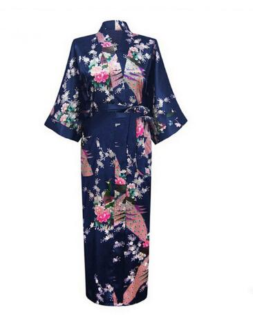Women'S Kimono Accessories - 2021 เซ็กซี่เจ้าสาวเพื่อนเจ้าสาวงานแต่งงาน Dressing ผู้หญิงญี่ปุ่นชุดกิโมโนนกยูงพิมพ์ซาตินผ้าไหม Yukata ชุดว่ายน้ํา