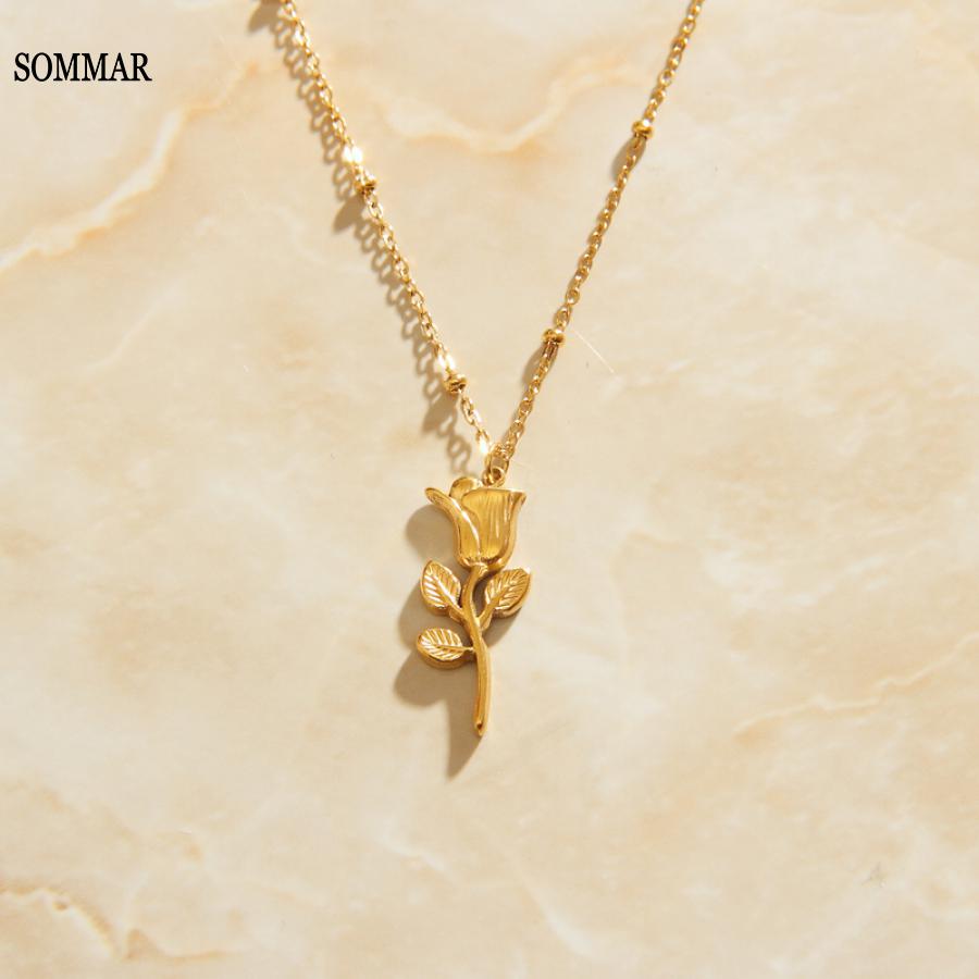 Women'S Accessories Online Shopping - SOMMAR อินเดียช้อปปิ้งออนไลน์ Gold Plated Lady สร้อยคอและจี้