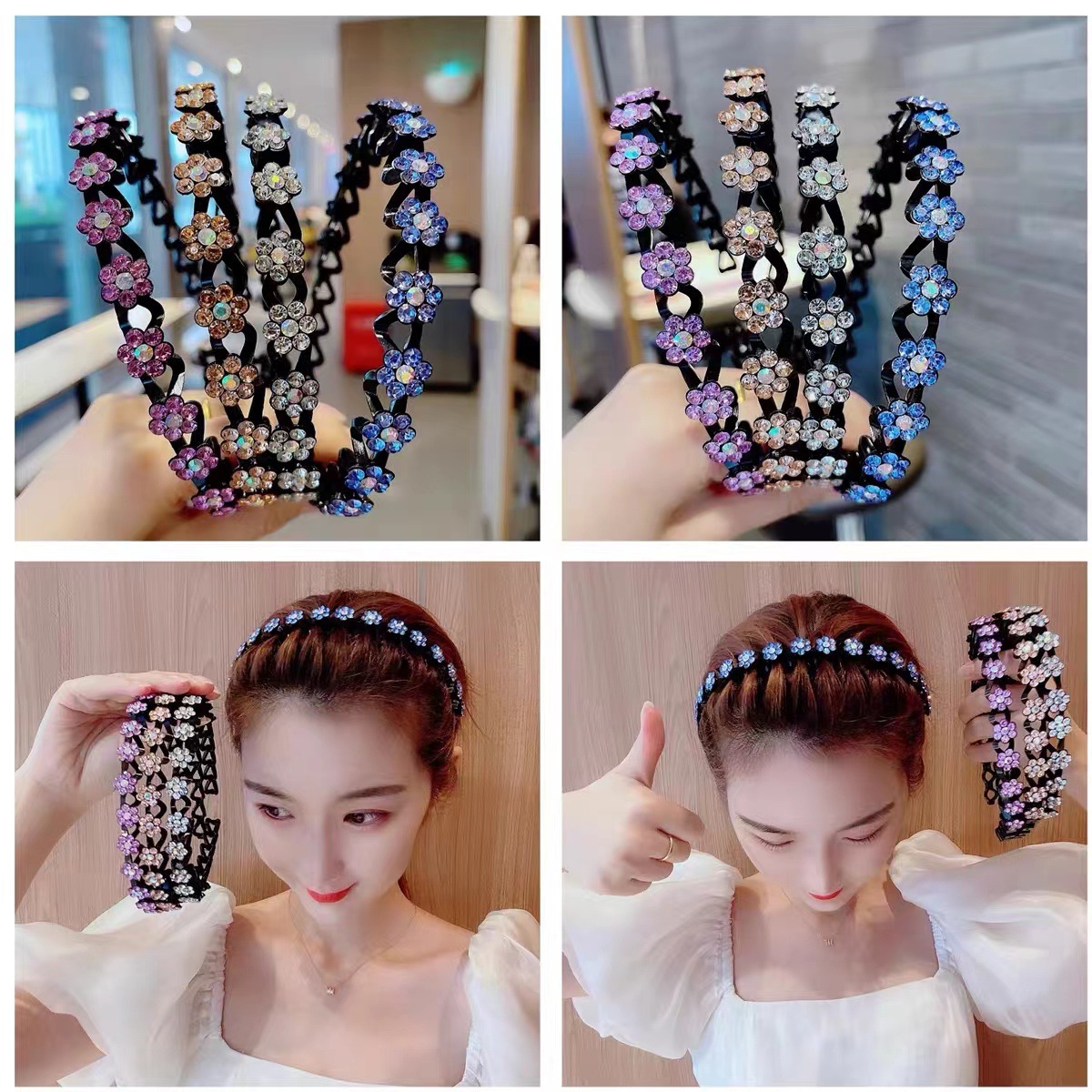 Women Accessories Sale - 2022กิ๊บติดผมไข่มุกประดับไรน์สโตนถักแฟชั่นใหม่เข้ากับทุกชุดเครื่องประดับผมเด็กผู้หญิง