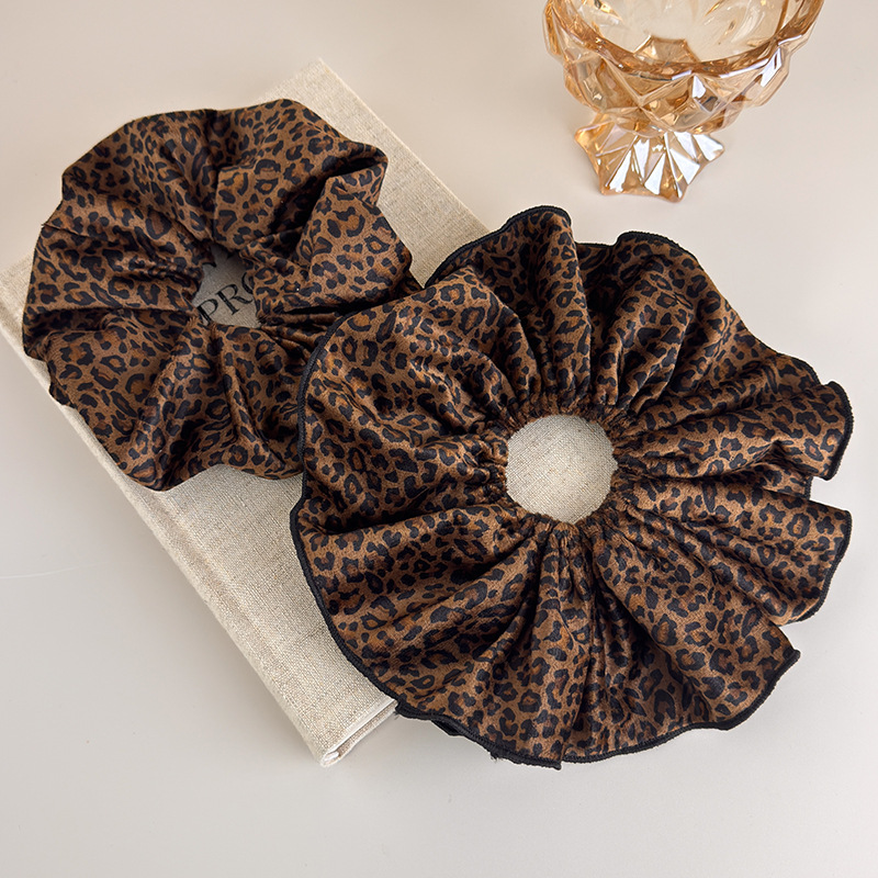Hair Tie Velvet - ที่คาดผมกำมะหยี่ลายเสือดาวแบบสองชั้นสำหรับผู้หญิง ที่คาดผมยืดหยุ่นสูง เครื่องประดับผมสุดหรูและทันสมัย
