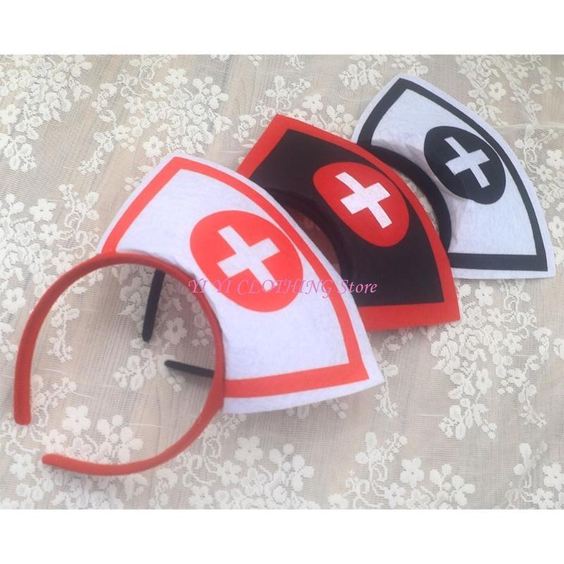 Women Accessories Description - N5KF แฟชั่นน่ารัก Hairband สาวพยาบาลหมวกคอสเพลย์ปาร์ตี้แถบคาดศีรษะ Headwear