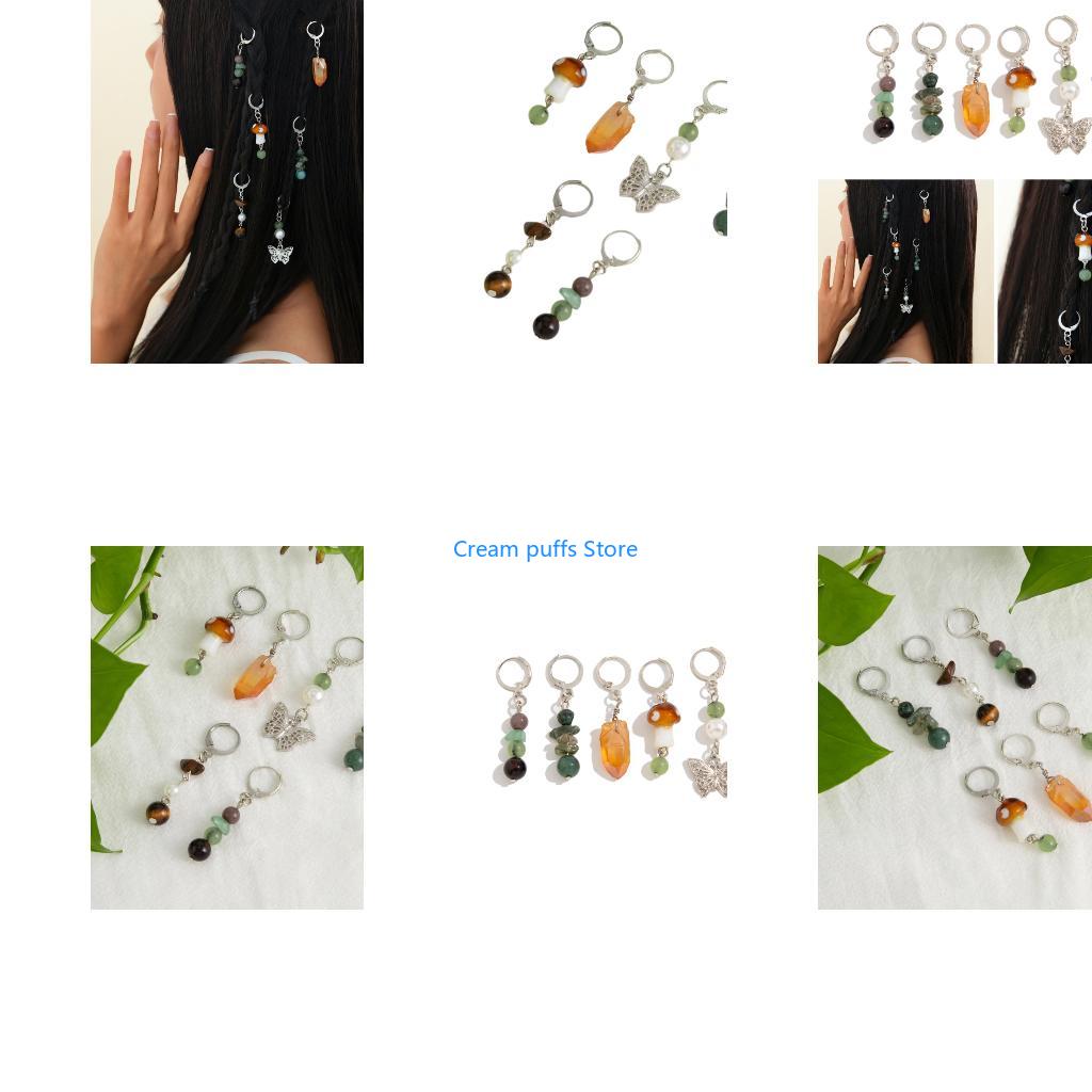 Women Accessories Description - 50LE จำนวนมากผีเสื้อ Dreadlock Charm หินผมแหวน Braid