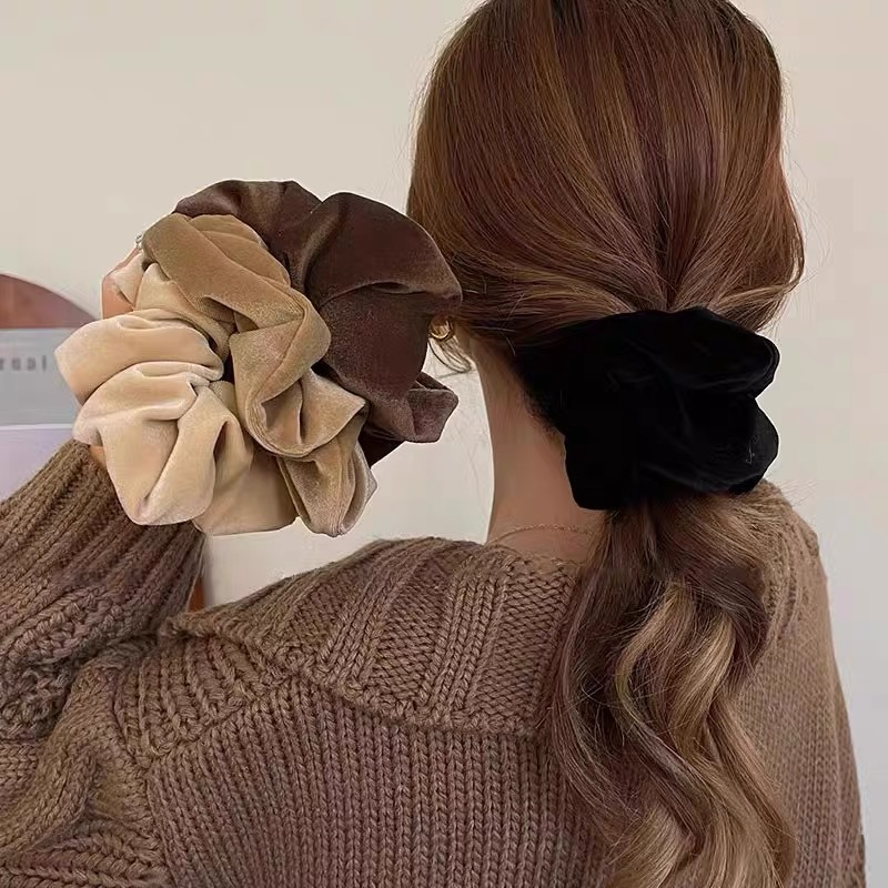 Hair Tie Velvet - 1-4PCS ผู้หญิงผม Scrunchies VINTAGE กํามะหยี่สีทึบผมสําหรับผู้หญิงผู้ถือหางม้ายางวงผมอุปกรณ์เสริม