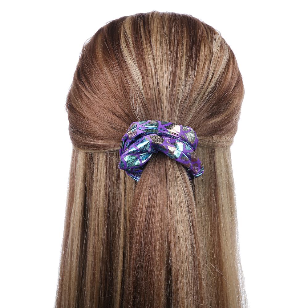 Women Accessories Sale - ขายร้อนสีเลเซอร์ผ้าBoutique Mermaid Linขนาดใหญ่ลำไส้หางม้าผมสำหรับหญิงหญิงอุปกรณ์เสริมผม