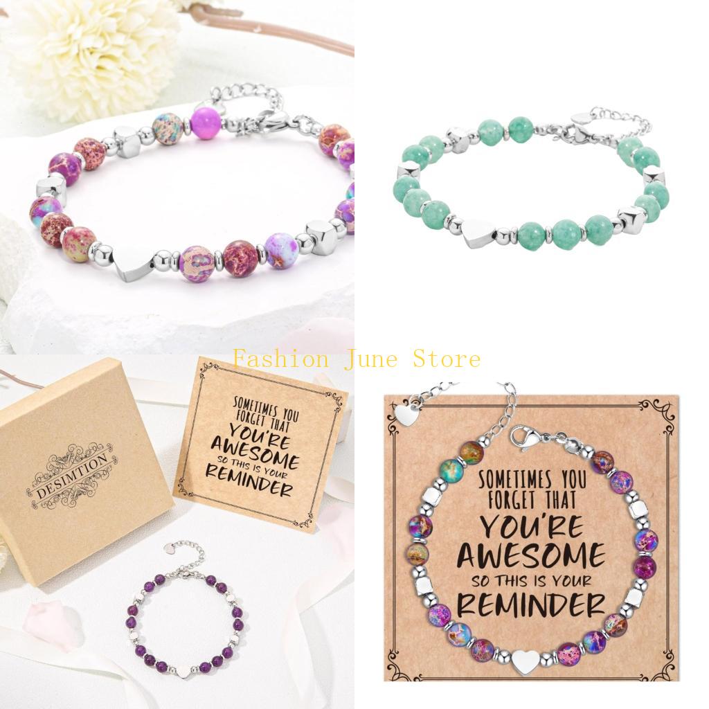 Women Accessories Meaning - N5KA สร้อยข้อมือลูกปัดหินหลากสีน้ำหนักเบาสบายของขวัญเครื่องประดับหู Unisex