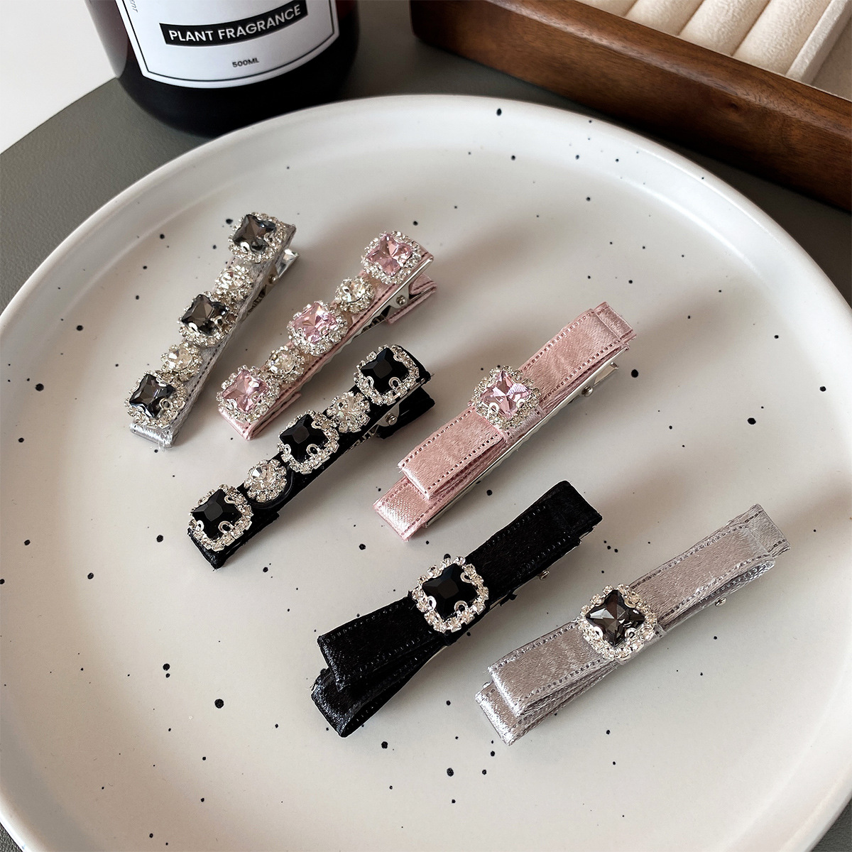 Accessories Brand For Women - 2/6 ชิ้นชุดกิ๊บติดผมสตรีเกาหลีโบว์ไรน์สโตนประณีตน่ารักคาวาอิ บาร์เร็ตต์คุณภาพสูงแบรนด์หรูอุปกรณ์เสริมผม