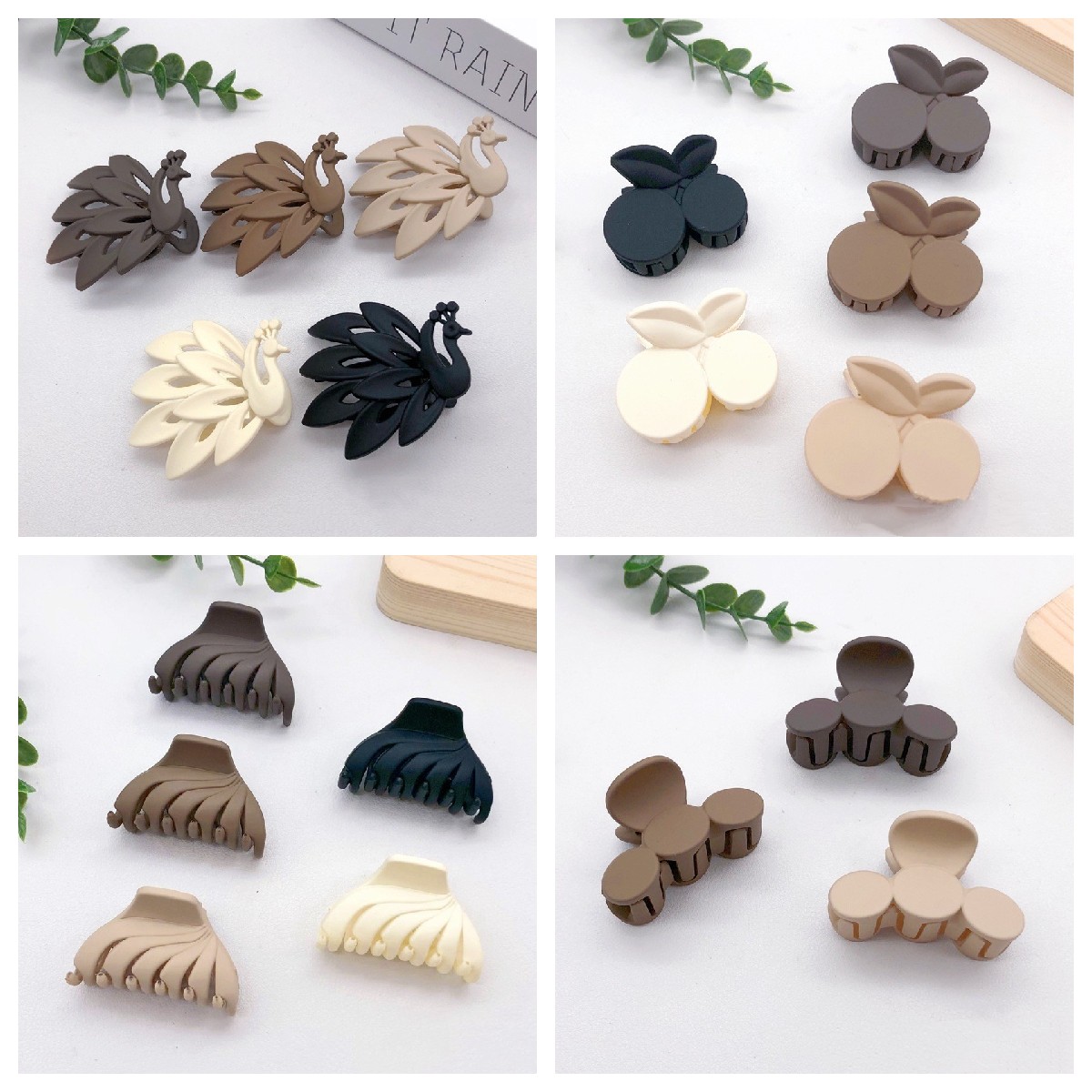 Women Accessories Sale - หลายสไตล์ขายร้อนใหม่ Frosted เรขาคณิตขนาดเล็กสีทึบคลิป Hairpin ผม Claw