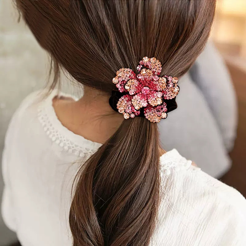 ผู้หญิง Rhinestone Scrunchies  - Hair Tie Velvet บทวิจารณ์และราคา