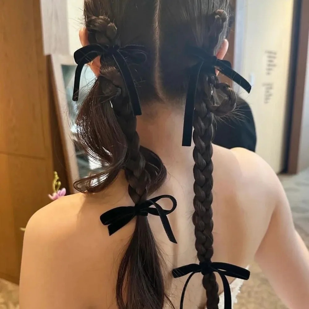 2 ชิ้น ยางรัดผมกำมะหยี่สีดำแฟช - Hair Tie Velvet บทวิจารณ์และราคา