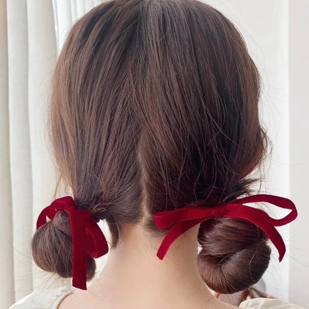 2 ชิ้น ยางรัดผมกำมะหยี่สีดำแฟช - Hair Tie Velvet บทวิจารณ์และราคา