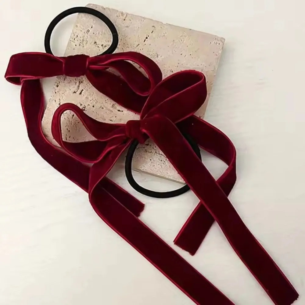 2 ชิ้น ยางรัดผมกำมะหยี่สีดำแฟช - Hair Tie Velvet บทวิจารณ์และราคา