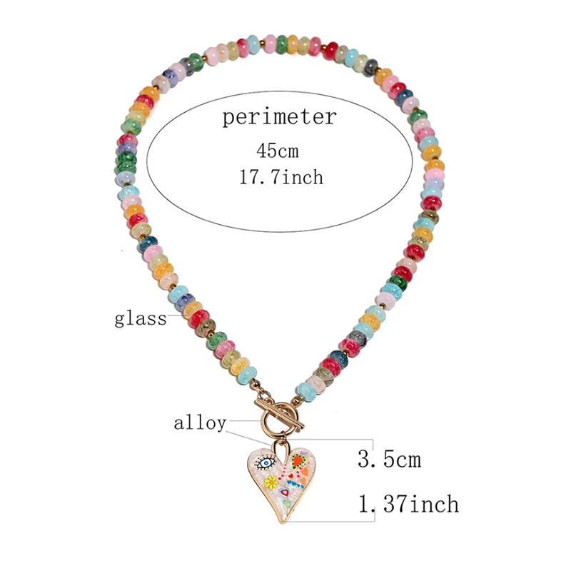 สร้อยคอแก้วสีประดับลูกปัดทำมือ - Women Accessories Drawing บทวิจารณ์และราคา