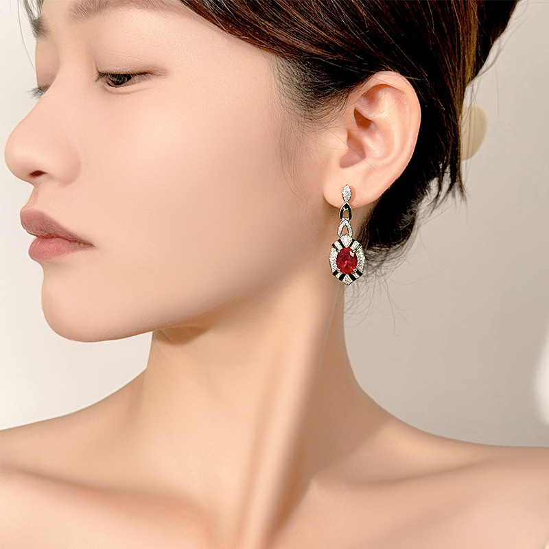 ต่างหูทรงหยดน้ำรูปไข่สไตล์อาร์ - Women Jewelry Accessories For Black Dress บทวิจารณ์และราคา