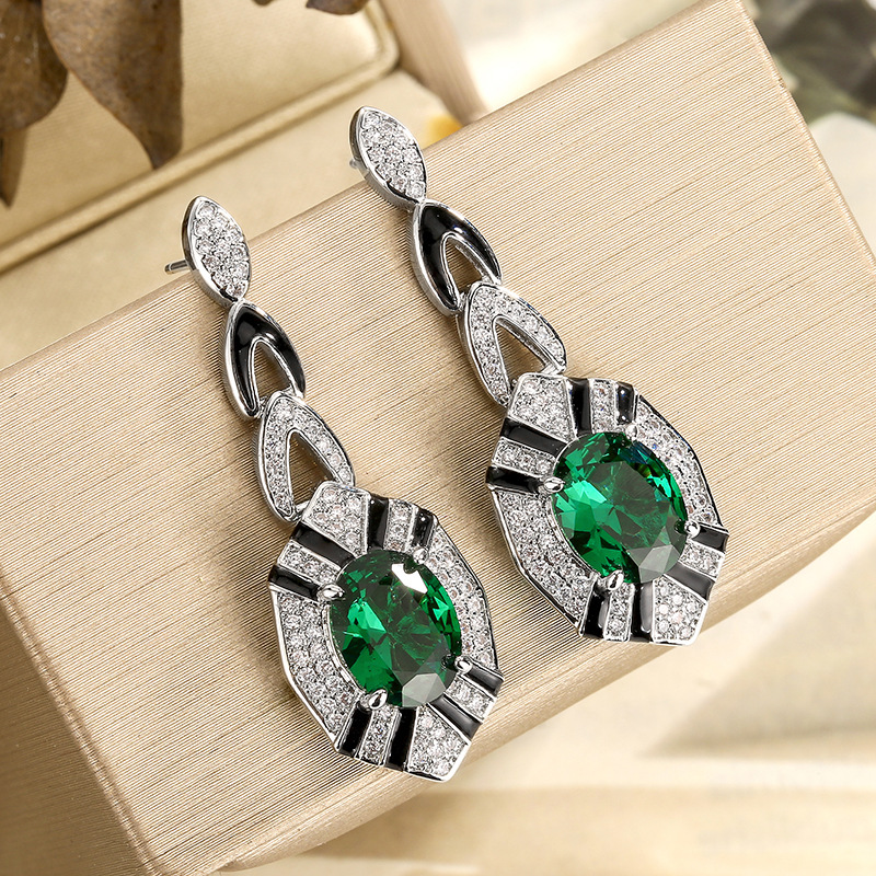 ต่างหูทรงหยดน้ำรูปไข่สไตล์อาร์ - Women Jewelry Accessories For Black Dress บทวิจารณ์และราคา