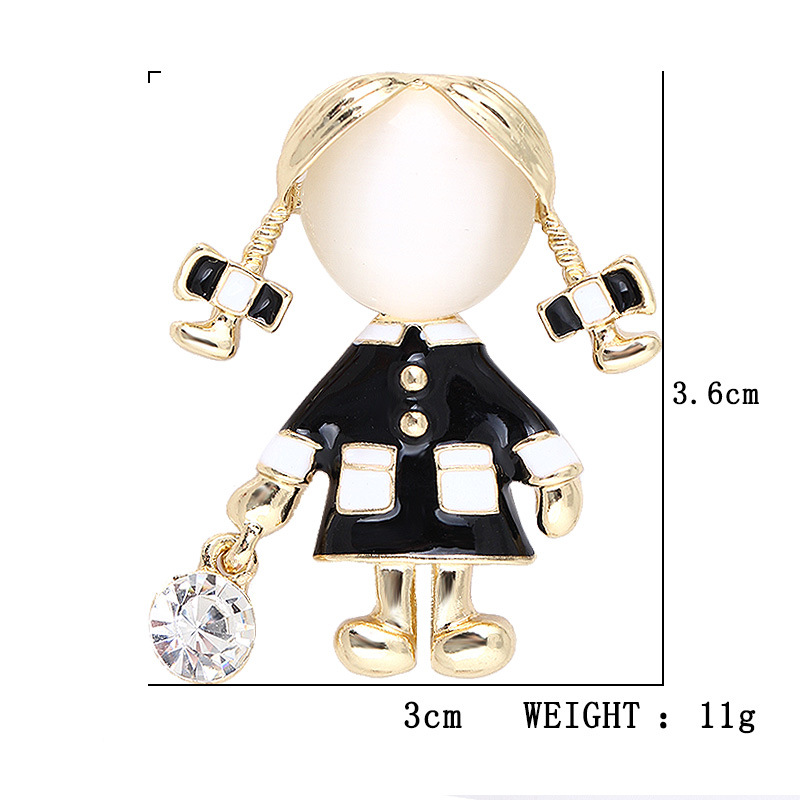 เข็มกลัดเคลือบสีดำรูปเด็กผู้หญ - Women Jewelry Accessories For Black Dress บทวิจารณ์และราคา