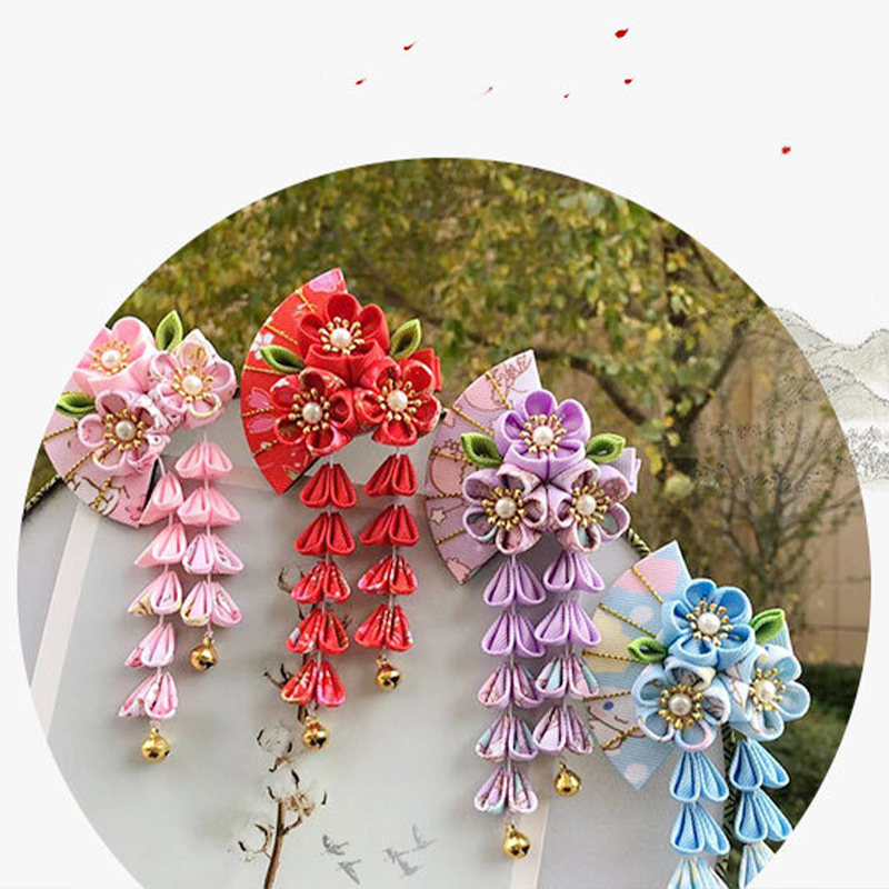 สไตล์ญี่ปุ่น Hairpin ผ้าดอกไม้ - Women'S Kimono Accessories บทวิจารณ์และราคา