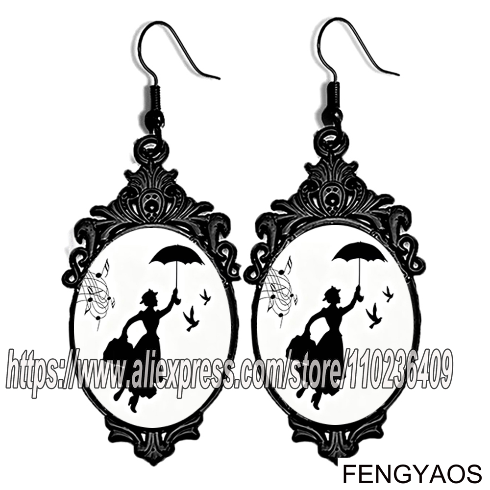 ต่างหูห้อยรูปแมรี่ ป๊อปปินส์ ส - Women Jewelry Accessories For Black Dress บทวิจารณ์และราคา