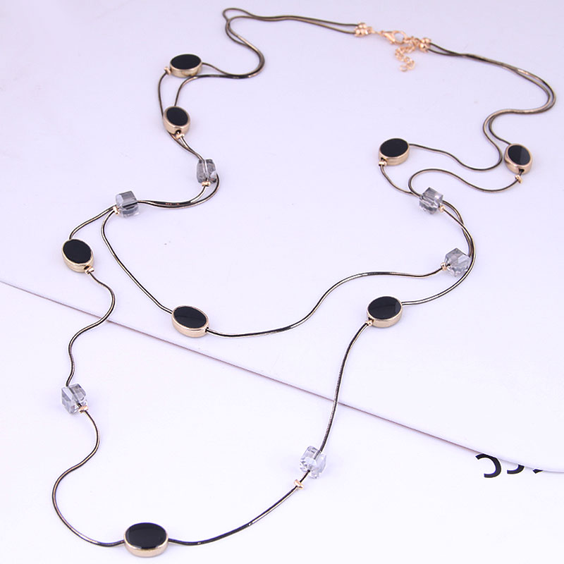 หลายชั้นลูกปัดสีดําสร้อยคอยาวแ - Women Jewelry Accessories For Black Dress บทวิจารณ์และราคา