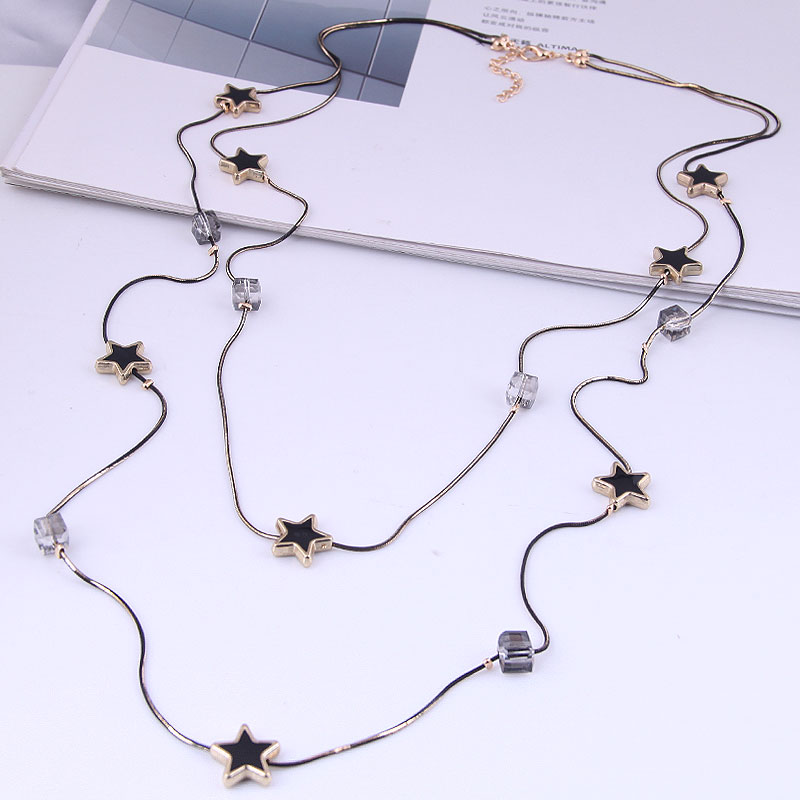 หลายชั้นลูกปัดสีดําสร้อยคอยาวแ - Women Jewelry Accessories For Black Dress บทวิจารณ์และราคา