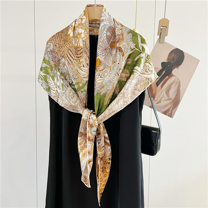 ผ้าพันคอผ้าไหมซาติน 110 ซม. แบ - Accessories Brand For Women บทวิจารณ์และราคา
