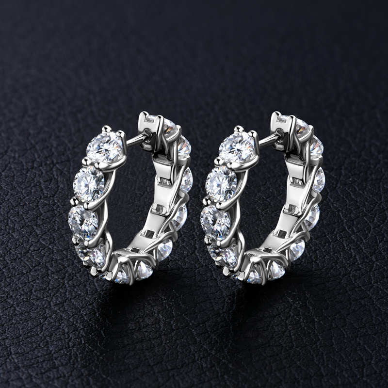 ต่างหูห่วงโมอิสซาไนต์ 4 มม. สุ - Women'S Emo Accessories บทวิจารณ์และราคา
