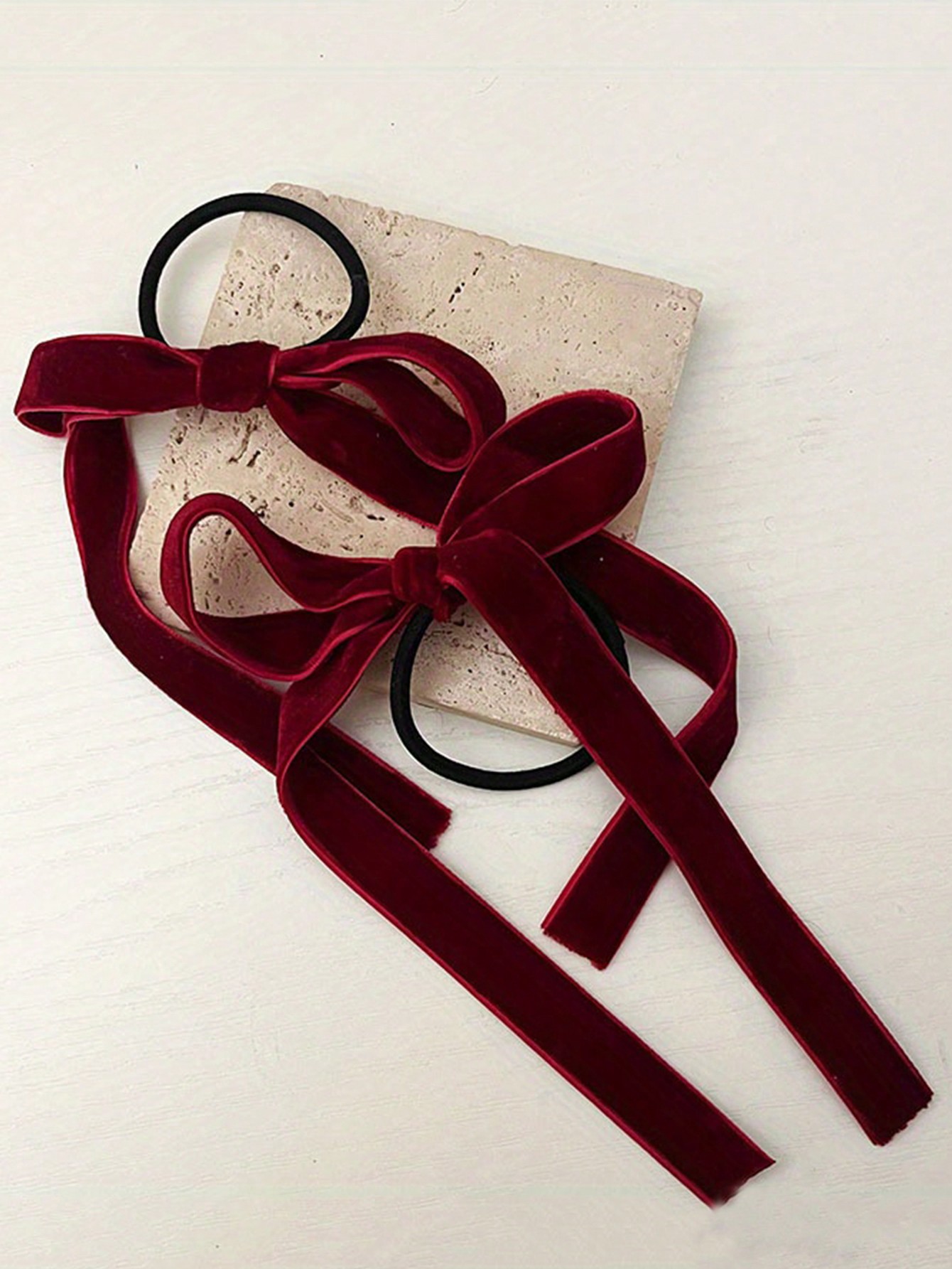 2/8 ชิ้นแฟชั่นกํามะหยี่สีดําผู - Hair Tie Velvet บทวิจารณ์และราคา