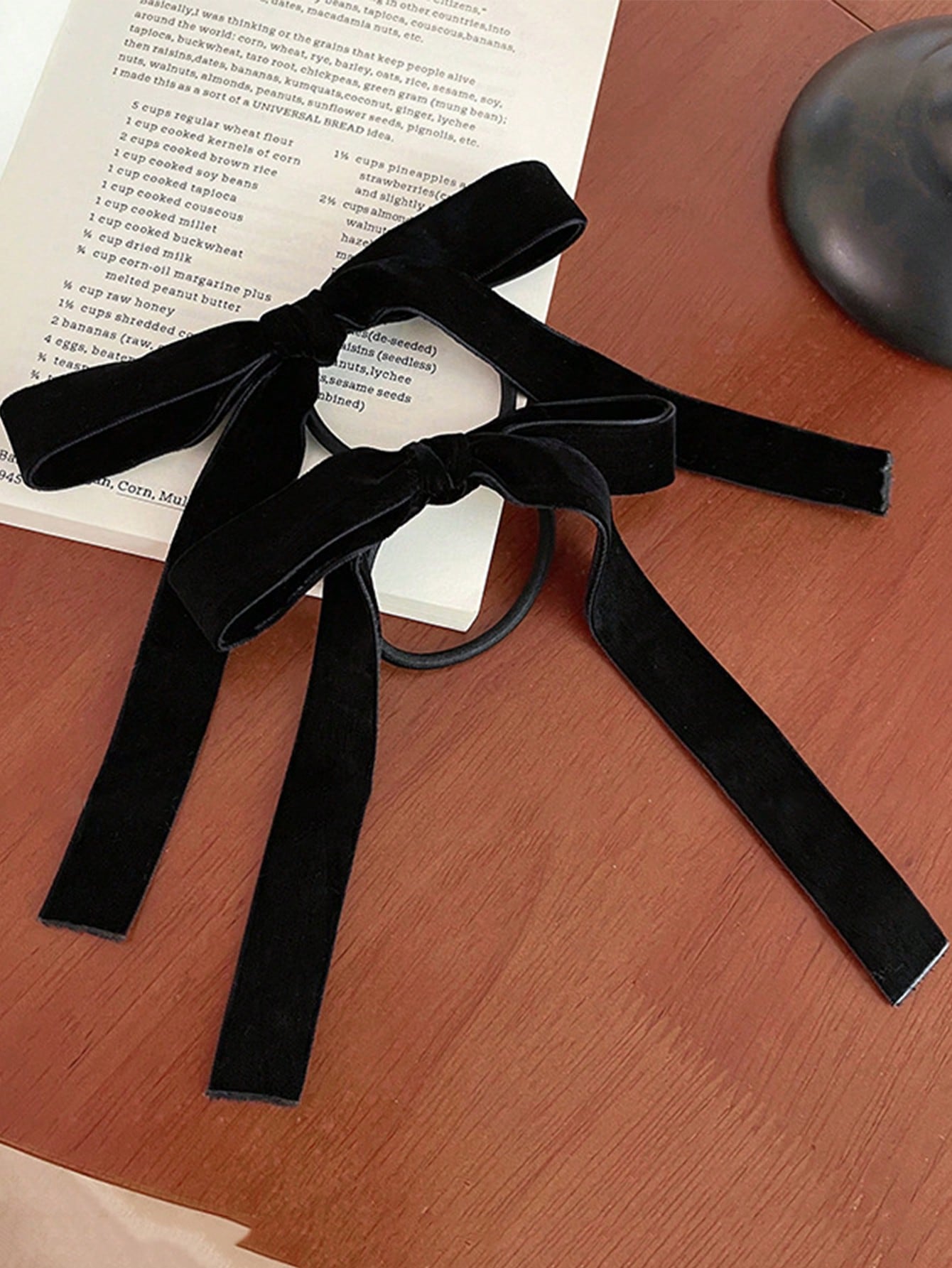 2/8 ชิ้นแฟชั่นกํามะหยี่สีดําผู - Hair Tie Velvet บทวิจารณ์และราคา