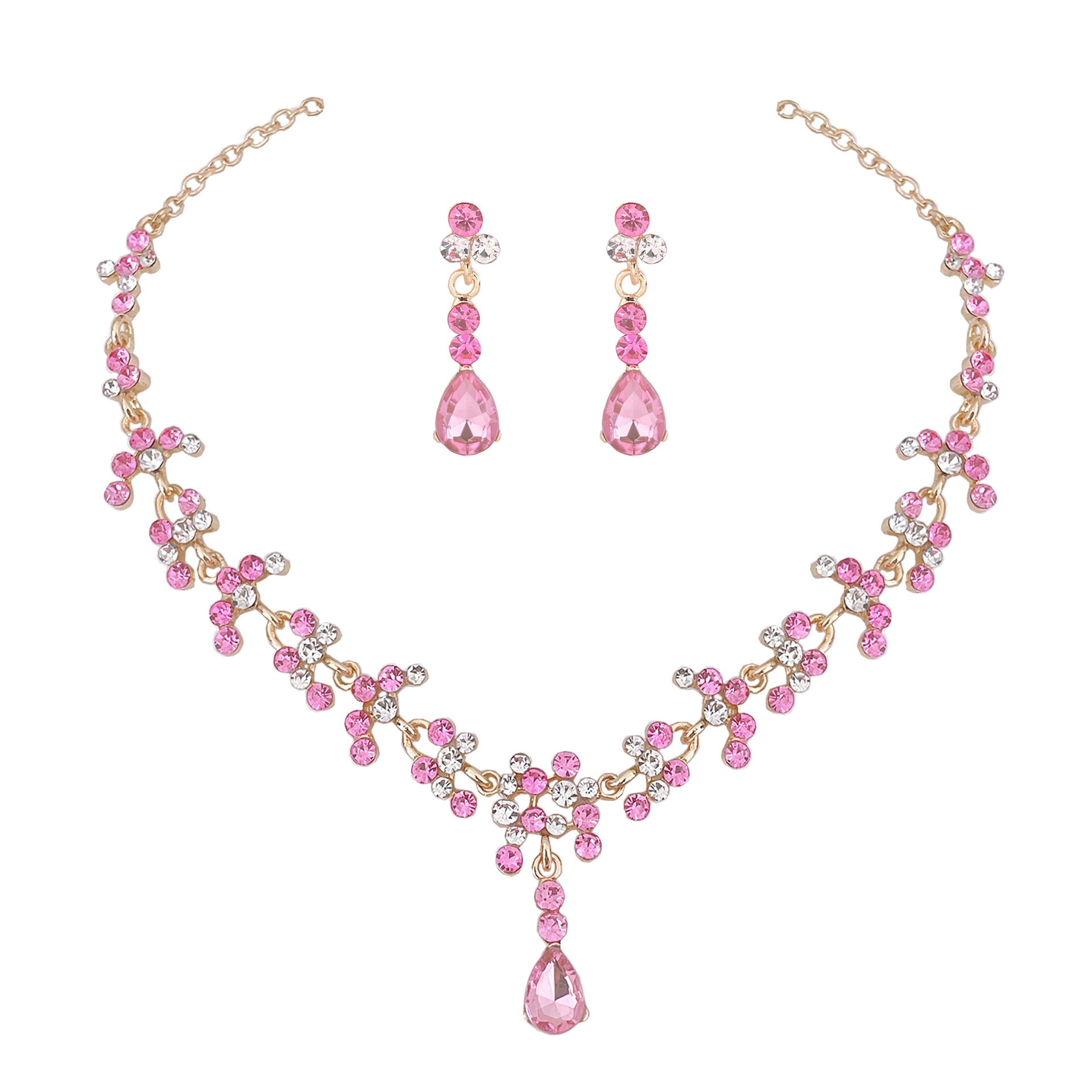 Baroque สีชมพูสีม่วงคริสตัลเจ้ - Women Jewelry Accessories For Black Dress บทวิจารณ์และราคา