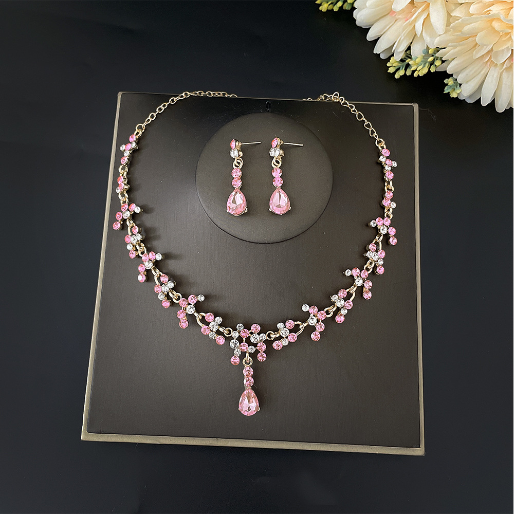 Baroque สีชมพูสีม่วงคริสตัลเจ้ - Women Jewelry Accessories For Black Dress บทวิจารณ์และราคา