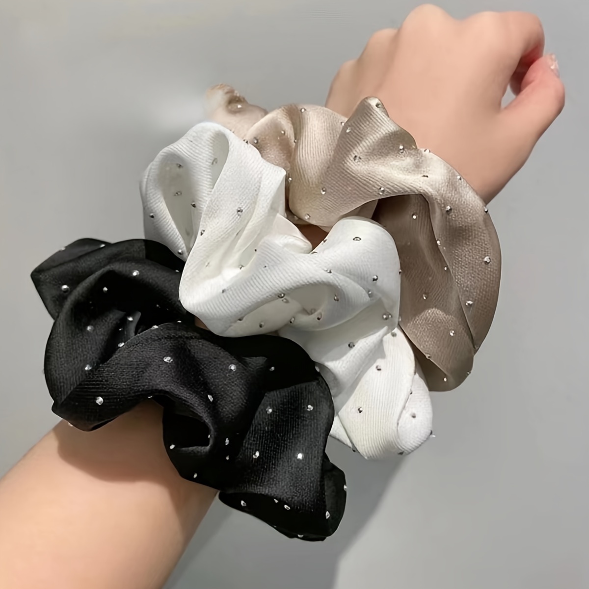 1/3PCS ซาติน Scrunchies พร้อม  - Hair Tie Velvet บทวิจารณ์และราคา