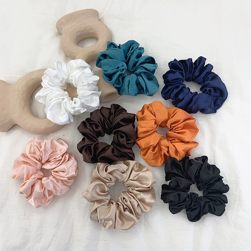 แฟชั่นผ้าไหม Organza สีทึบ Scr - Hair Tie Velvet บทวิจารณ์และราคา