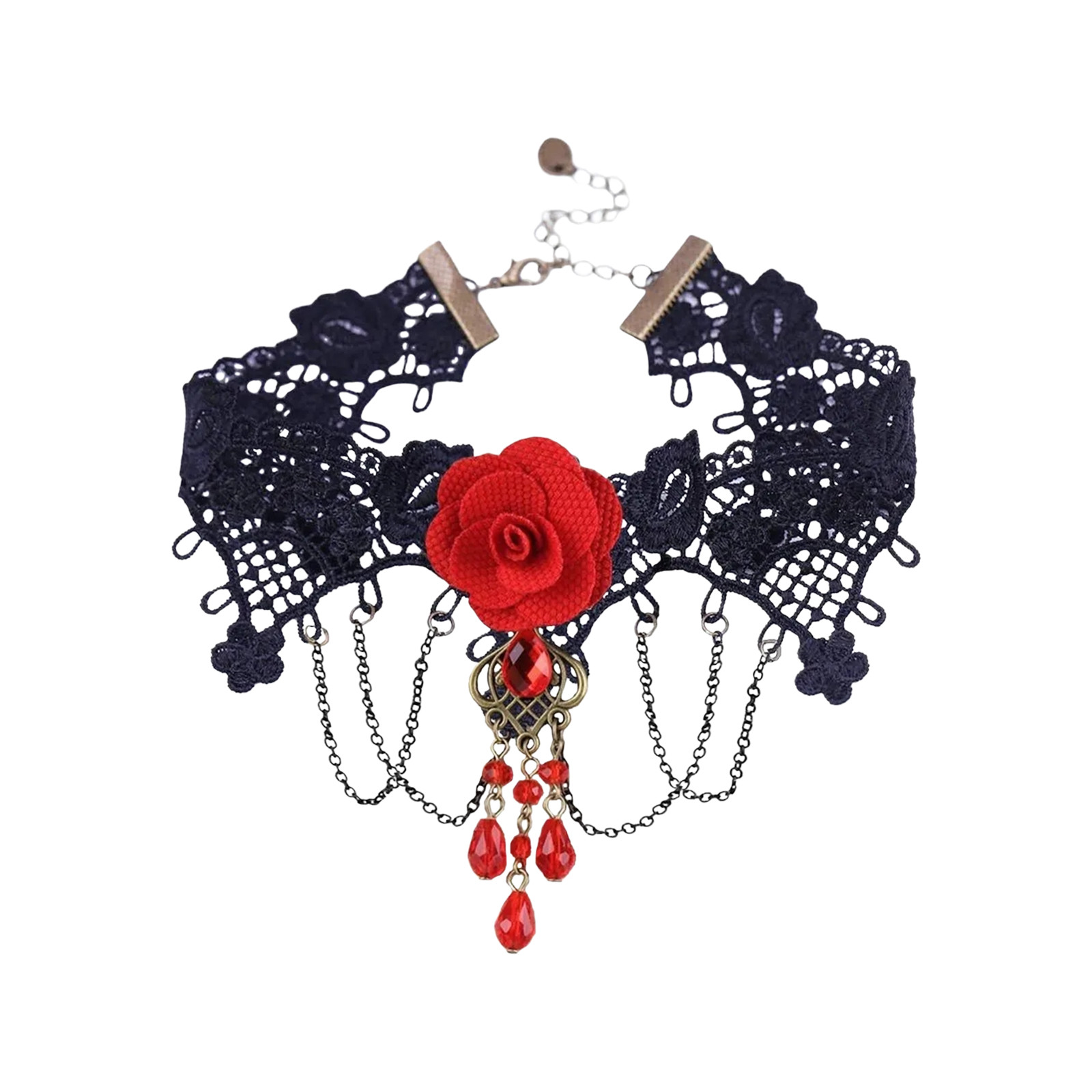 สร้อยคอเชือกผูกแบบกอธิคสีดำประ - Women Jewelry Accessories For Black Dress บทวิจารณ์และราคา