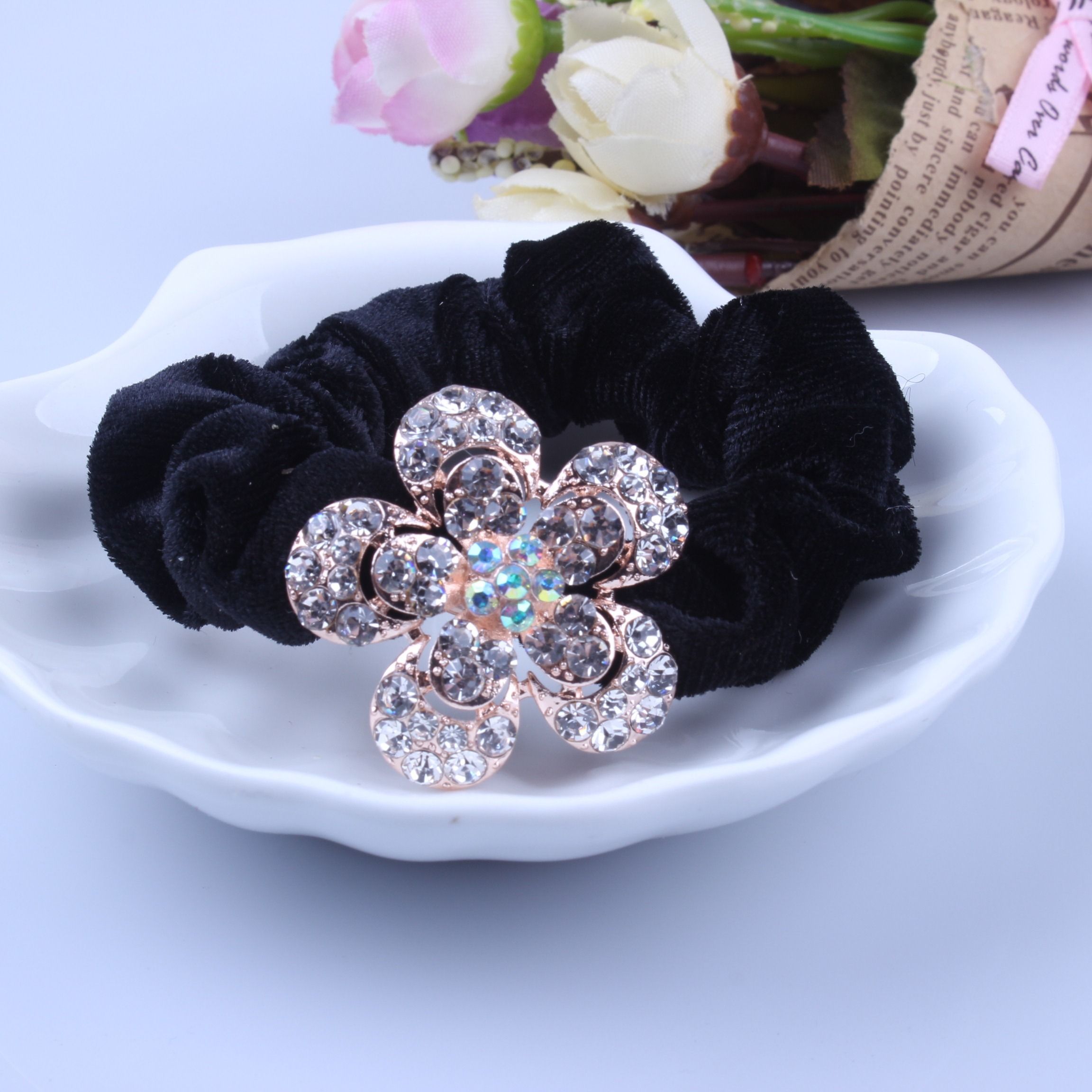 กิ๊บติดผมกำมะหยี่สีดำ 1 ชิ้น ป - Hair Tie Velvet บทวิจารณ์และราคา