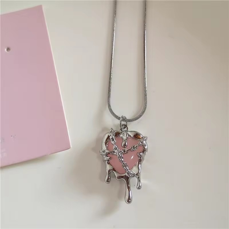 สร้อยคอจี้รูปหัวใจลาวาสีแดงดำส - Women'S Emo Accessories บทวิจารณ์และราคา