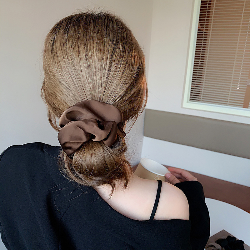 ผู้หญิงเกาหลี Big Elegant Silk - Hair Tie Velvet บทวิจารณ์และราคา