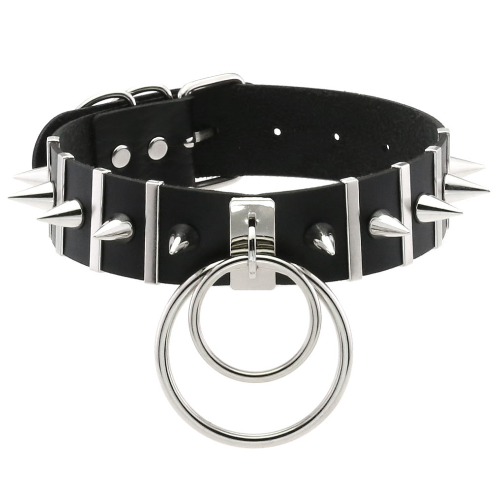 Big Spikes Choker คอหนังโลหะ P - Women'S Emo Accessories บทวิจารณ์และราคา