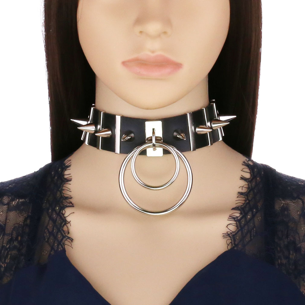 Big Spikes Choker คอหนังโลหะ P - Women'S Emo Accessories บทวิจารณ์และราคา