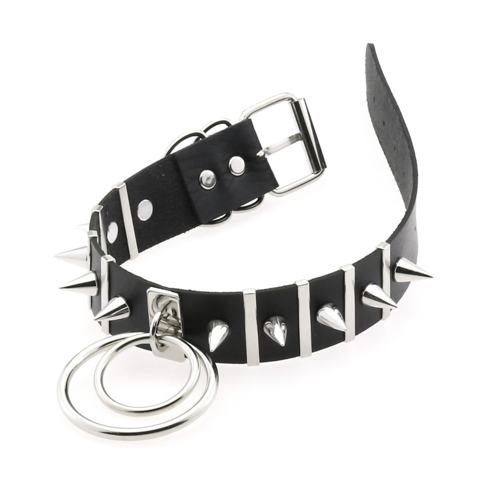 Big Spikes Choker คอหนังโลหะ P - Women'S Emo Accessories บทวิจารณ์และราคา