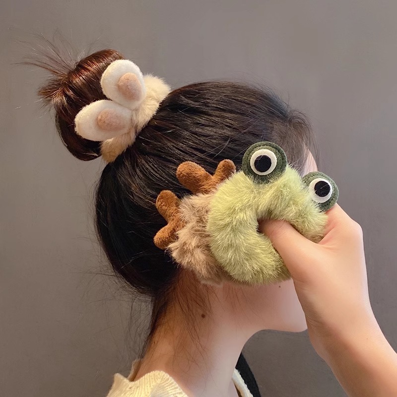 ยางมัดผมรูปกระต่ายขนปุย 1 ชิ้น - Hair Tie Velvet บทวิจารณ์และราคา