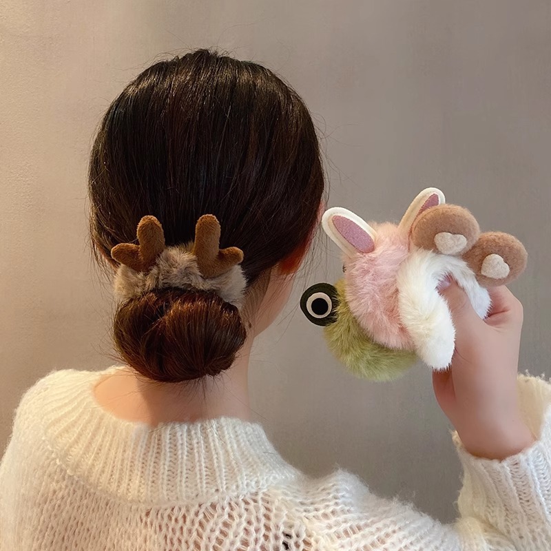 ยางมัดผมรูปกระต่ายขนปุย 1 ชิ้น - Hair Tie Velvet บทวิจารณ์และราคา