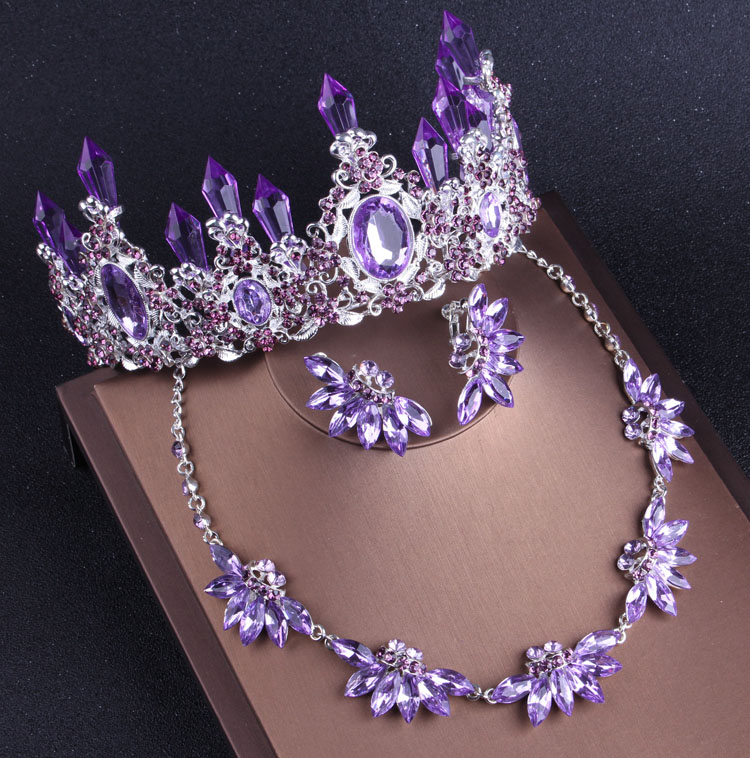 Noble สีม่วงคริสตัลเจ้าสาวเครื - Women Jewelry Accessories For Black Dress บทวิจารณ์และราคา