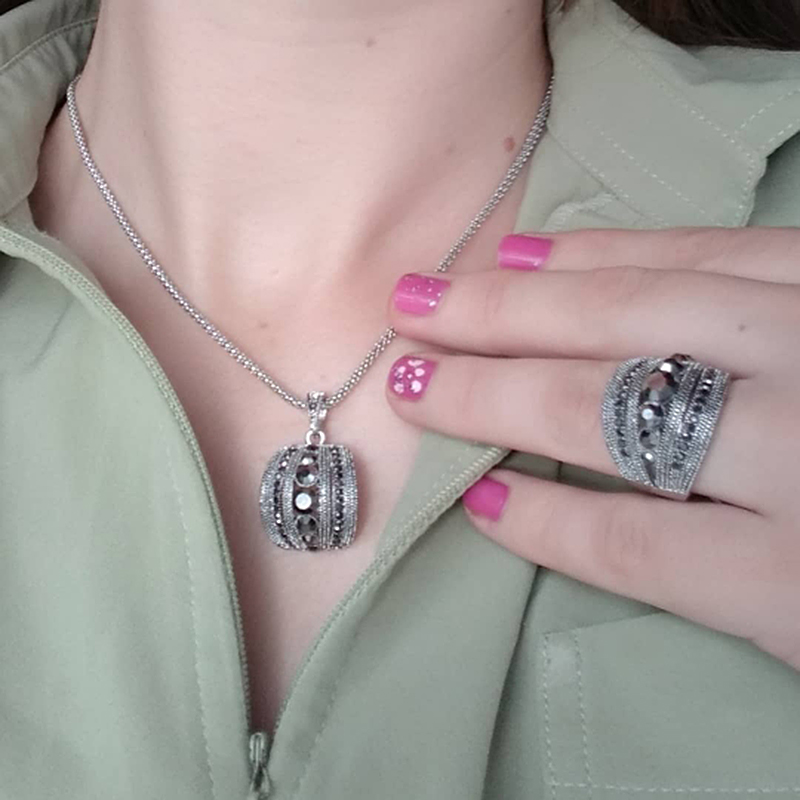 ขนาด 6-10 Vintage Black Zircon - Women Jewelry Accessories For Black Dress บทวิจารณ์และราคา